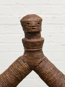 Vintage Basket Sculpture with Head