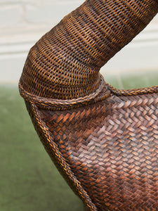 Vintage Basket Sculpture with Head