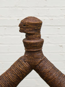 Vintage Basket Sculpture with Head