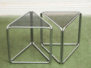 Chrome Triangle Side Table