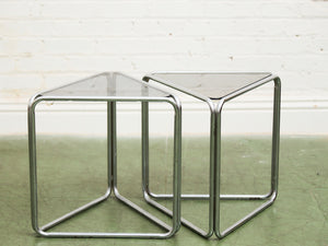 Chrome Triangle Side Table