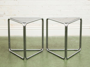 Chrome Triangle Side Table