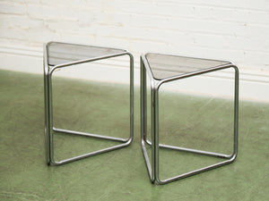 Chrome Triangle Side Table