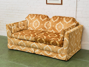 1970s Velvet Damask loveseat  Sofa