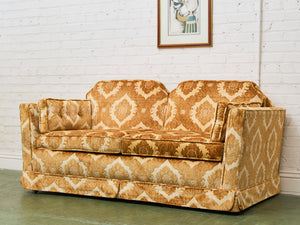 1970s Velvet Damask loveseat  Sofa