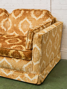 1970s Velvet Damask loveseat  Sofa