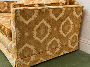 1970s Velvet Damask loveseat  Sofa