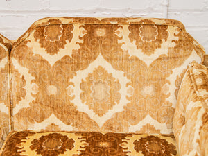 1970s Velvet Damask loveseat  Sofa