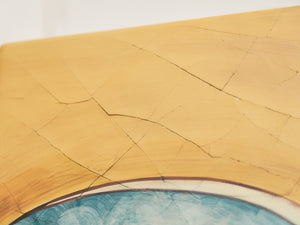 Hand Painted Trompe L'oeil Folding Screen Depicting a Body of Water Columned Balcony