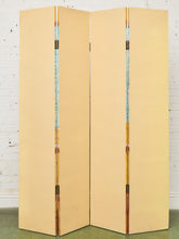 Load image into Gallery viewer, Hand Painted Trompe L&#39;oeil Folding Screen Depicting a Body of Water Columned Balcony
