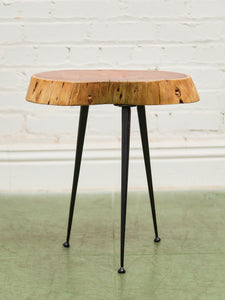 Live Edge Wood Slab Side Table with Hairpin Legs