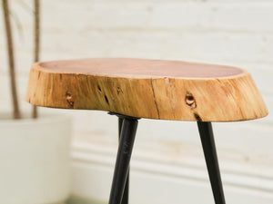 Live Edge Wood Slab Side Table with Hairpin Legs