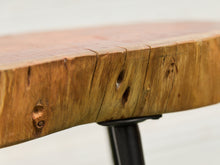 Load image into Gallery viewer, Live Edge Wood Slab Side Table with Hairpin Legs
