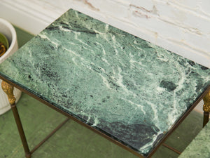 Antique French Napoleonic Style, Green Marble Topped Gilt Bronze Nesting Tables