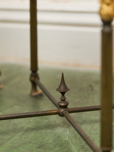 Antique French Napoleonic Style, Green Marble Topped Gilt Bronze Nesting Tables