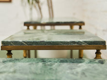 Load image into Gallery viewer, Antique French Napoleonic Style, Green Marble Topped Gilt Bronze Nesting Tables
