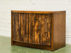 Brutalist Pueblo Pair of Nightstands by Lane