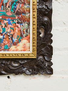 Balinese Tempera on Canvas Figural Folk/Village Scenes Painting by IMD Teblin of Penestanan Kelod