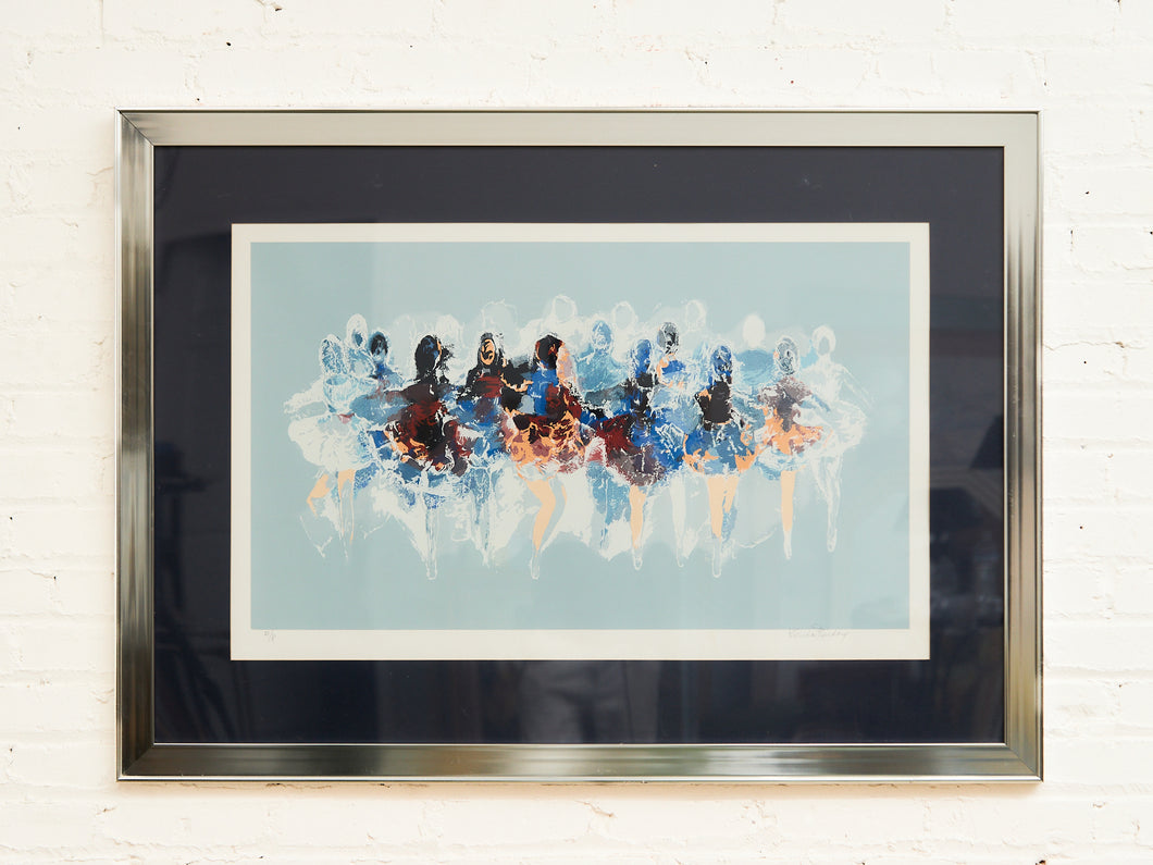 Large Ballerinas Dancing Lithograph Artwork Signed Hilda Rindom