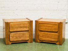 Load image into Gallery viewer, 70’s Chunky Pair of Boho Nightstands
