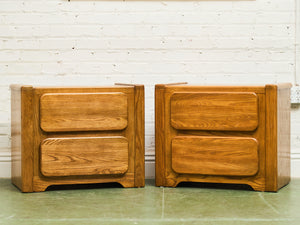 70’s Chunky Pair of Boho Nightstands