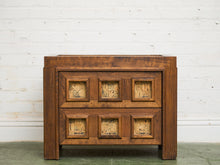 Load image into Gallery viewer, Brutalist Oak and Cork Pair of Nightstands
