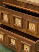 Load image into Gallery viewer, Brutalist Oak and Cork Pair of Nightstands

