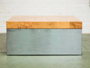 Milo Baughman Burlwood and Chrome Coffee Table