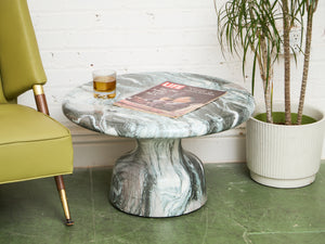 Faux Marble Smooth Modernist Coffee Table