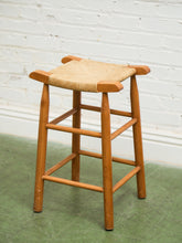 Load image into Gallery viewer, 1950s Solid Maple and Rush Seat Counter Stools Bar Stools, a Pair
