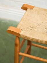 Load image into Gallery viewer, 1950s Solid Maple and Rush Seat Counter Stools Bar Stools, a Pair
