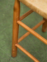 Load image into Gallery viewer, 1950s Solid Maple and Rush Seat Counter Stools Bar Stools, a Pair
