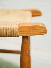 Load image into Gallery viewer, 1950s Solid Maple and Rush Seat Counter Stools Bar Stools, a Pair
