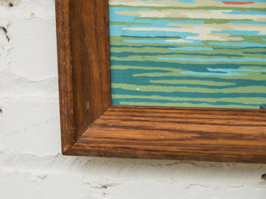 Mid Century Moonlit Harbor Oil Painting