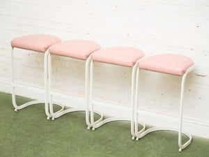 Post Modern Set of Dusty Rose Stools