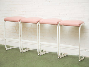 Post Modern Set of Dusty Rose Stools