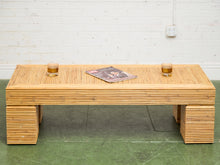 Load image into Gallery viewer, Post Modern Chunky Leg Sculptural Reeded Coffee Table
