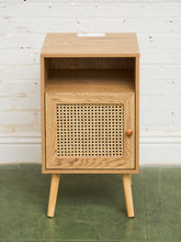Load image into Gallery viewer, Single Blonde Rattan Front Nightstand
