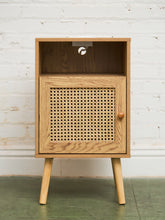 Load image into Gallery viewer, Single Blonde Rattan Front Nightstand
