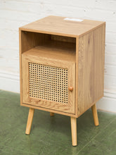 Load image into Gallery viewer, Single Blonde Rattan Front Nightstand
