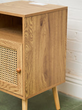Load image into Gallery viewer, Single Blonde Rattan Front Nightstand
