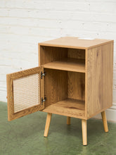 Load image into Gallery viewer, Single Blonde Rattan Front Nightstand
