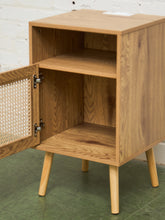 Load image into Gallery viewer, Single Blonde Rattan Front Nightstand
