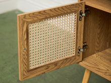 Load image into Gallery viewer, Single Blonde Rattan Front Nightstand
