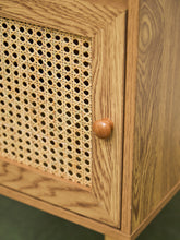 Load image into Gallery viewer, Single Blonde Rattan Front Nightstand
