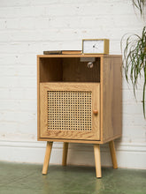 Load image into Gallery viewer, Single Blonde Rattan Front Nightstand
