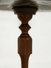 Load image into Gallery viewer, Late 20th Century Pedestal Tripod Tooled Leather Top Mahogany Candle Stand
