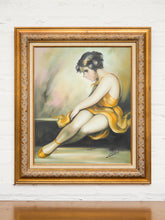 Load image into Gallery viewer, Girl in Golden Dress Ballerina Oil Painting
