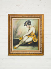 Load image into Gallery viewer, Girl in Golden Dress Ballerina Oil Painting
