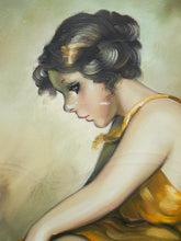 Load image into Gallery viewer, Girl in Golden Dress Ballerina Oil Painting
